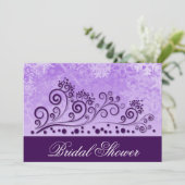Invitations de douches nuptiales violettes hiverna (Debout devant)