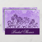 Invitations de douches nuptiales violettes hiverna (Devant / Derrière)