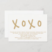 Invitations de douches nuptiales xoxo or moderne (Devant / Derrière)