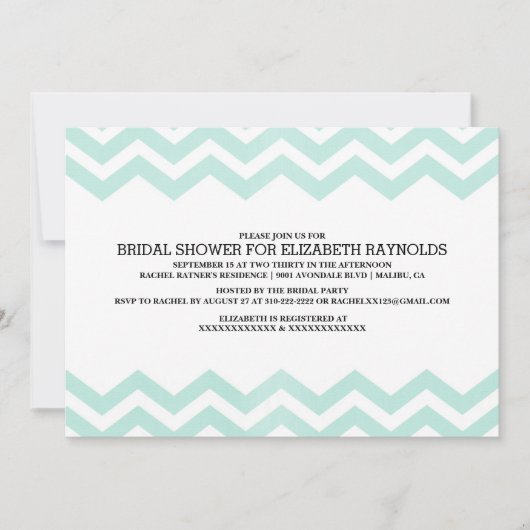 Invitations de douches nuptiales Zigzag (Devant)