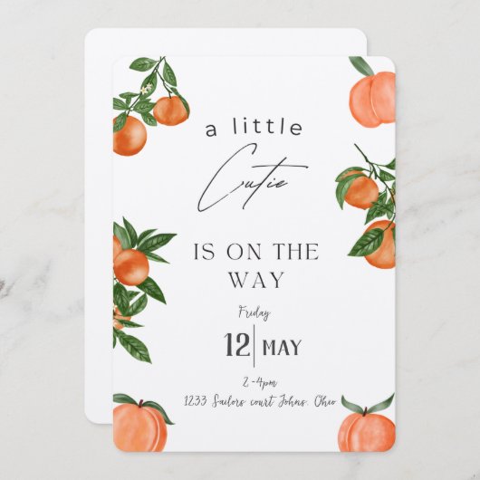 Invitations de douches pour bébé (Devant / Derrière)