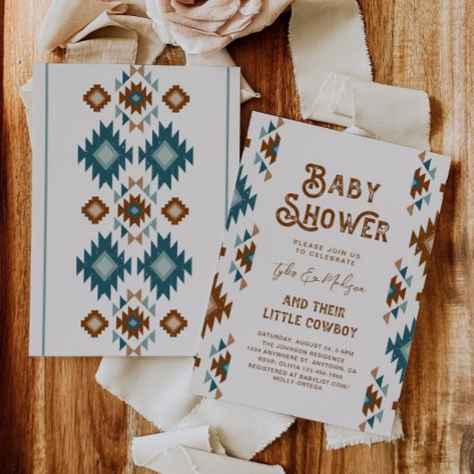 Invitations de douches pour bébé cow-boy