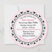 Invitations de douches pour bébé de la fille de La (Dos)