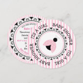 Invitations de douches pour bébé de la fille de La (Devant / Derrière)