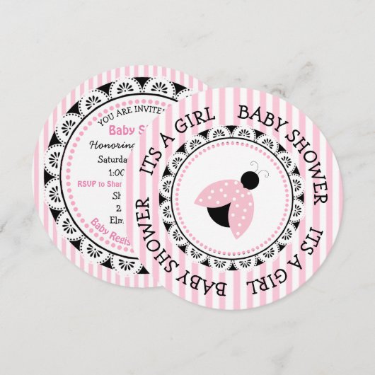 Invitations de douches pour bébé de la fille de La (Devant / Derrière)