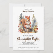 Invitations de douches pour bébé écureuil (Devant)