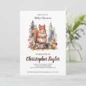 Invitations de douches pour bébé écureuil (Debout devant)