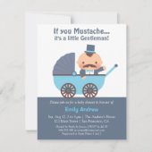 Invitations de douches pour bébé messieurs Mustach (Devant)