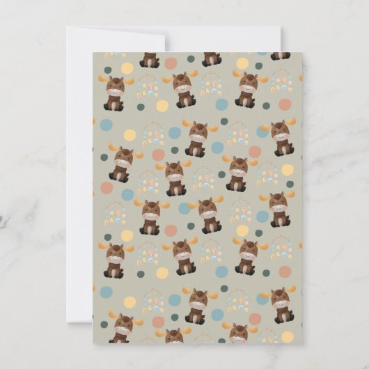 Invitations de douches pour bébé Moose et Mobile (Dos)