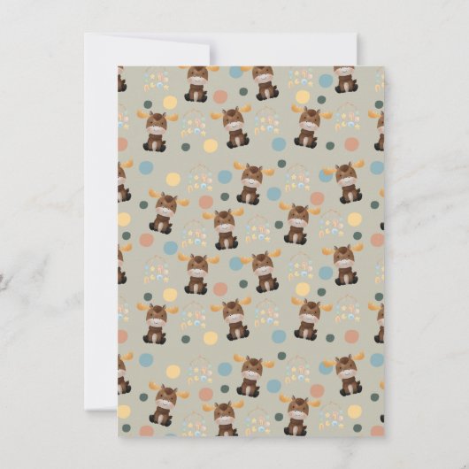 Invitations de douches pour bébé Moose et Mobile (Dos)