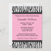 Invitations de douches pour bébé Zebra rose branch (Devant)