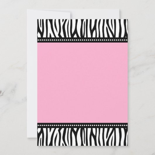 Invitations de douches pour bébé Zebra rose branch (Dos)
