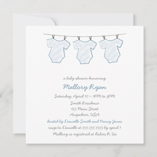 Invitations de douches pour bébés (Devant)