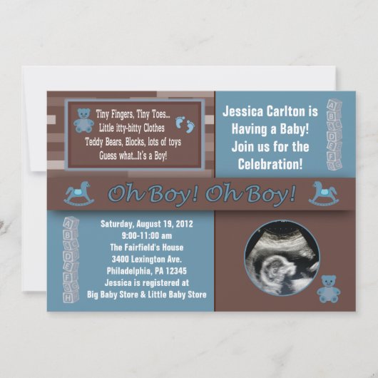Invitations de douches pour bébés (Devant)