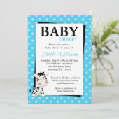 Invitations de douches pour bébés à base de zèbre  (Debout devant)