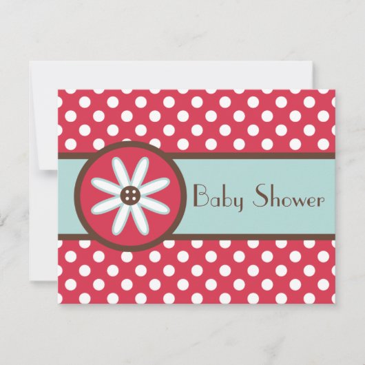Invitations de douches pour bébés à fleurs du bout (Devant)