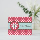 Invitations de douches pour bébés à fleurs du bout (Debout devant)