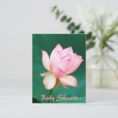 Invitations de douches pour bébés à fleurs Lotus (Debout devant)