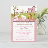 Invitations de douches pour bébés animaux de ferme (Debout devant)