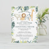 Invitations de douches pour bébés Animaux de la ju (Debout devant)