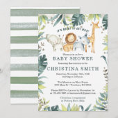 Invitations de douches pour bébés Animaux de la ju (Devant / Derrière)