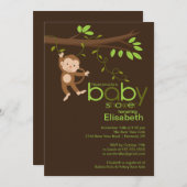 Invitations de douches pour bébés au Singe de la J (Devant / Derrière)