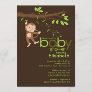 Invitations de douches pour bébés au Singe de la J