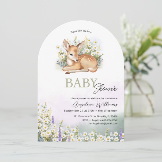 Invitations de douches pour bébés avec une adorabl (Debout devant)