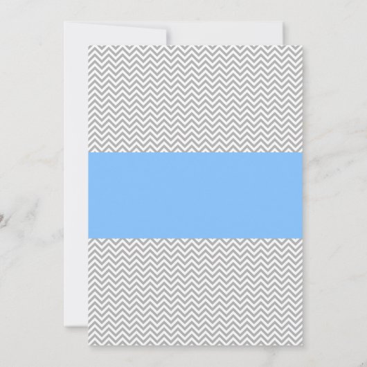 Invitations de douches pour bébés Chevron bleu et  (Dos)