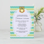 Invitations de douches pour bébés Chevron Owl coul (Debout devant)