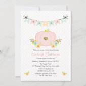 Invitations de douches pour bébés Citrouilles rose (Devant)