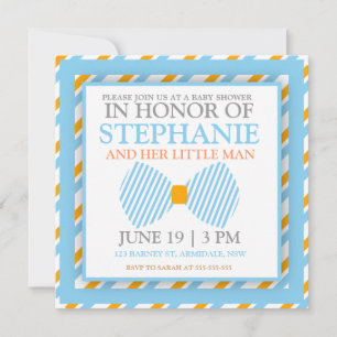 invitations de douches pour bébés cravates de Bow