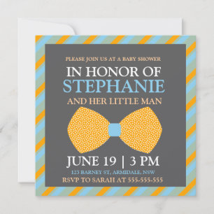invitations de douches pour bébés cravates de Bow