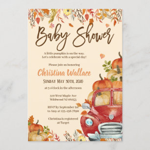 Invitations de douches pour bébés d'automne Petit