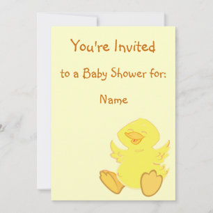 Invitations de douches pour bébés de canard heureu