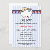 Invitations de douches pour bébés de la couche Oh  (Devant / Derrière)