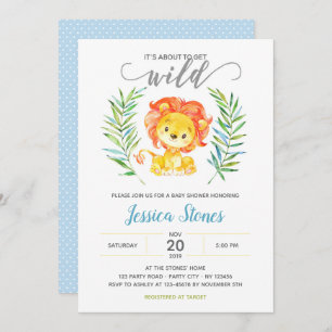 Invitations de douches pour bébés de la jungle (Li