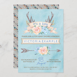 Invitations de douches pour bébés de la tribu des