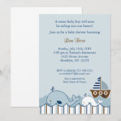 Invitations de douches pour bébés de petite balein (Devant / Derrière)