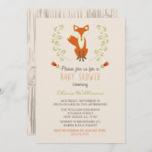 Invitations de douches pour bébés de Woodland Fox (Devant / Derrière)