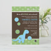 Invitations de douches pour bébés Dinosaur (Debout devant)