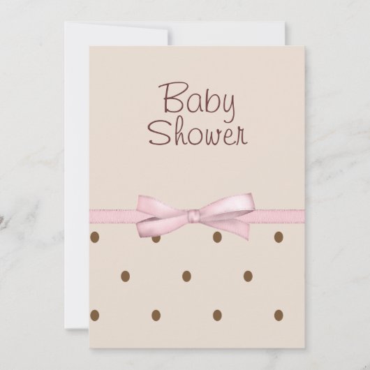 Invitations de douches pour bébés Dots Brown (Devant)