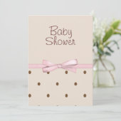 Invitations de douches pour bébés Dots Brown (Debout devant)