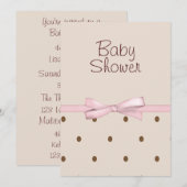 Invitations de douches pour bébés Dots Brown (Devant / Derrière)