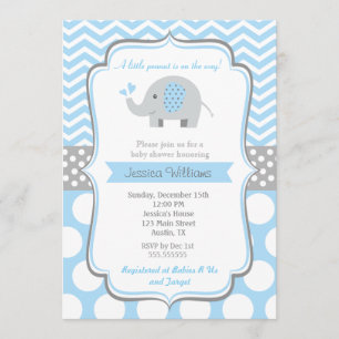 Invitations de douches pour bébés éléphant