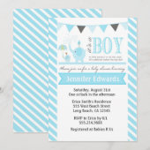 Invitations de douches pour bébés éléphant Invitat (Devant / Derrière)