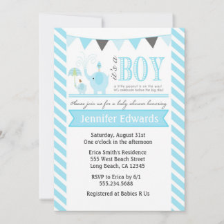 Invitations de douches pour bébés éléphant Invitat