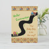 Invitations de douches pour bébés en construction (Debout devant)