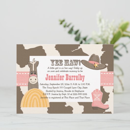 Invitations de douches pour bébés filles (Debout devant)