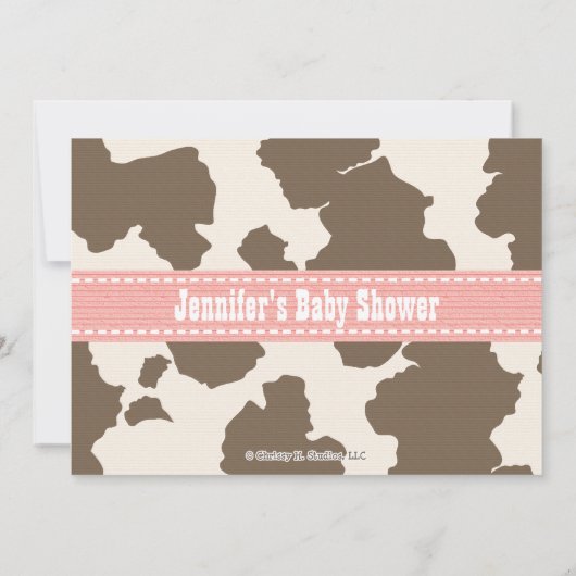 Invitations de douches pour bébés filles (Dos)